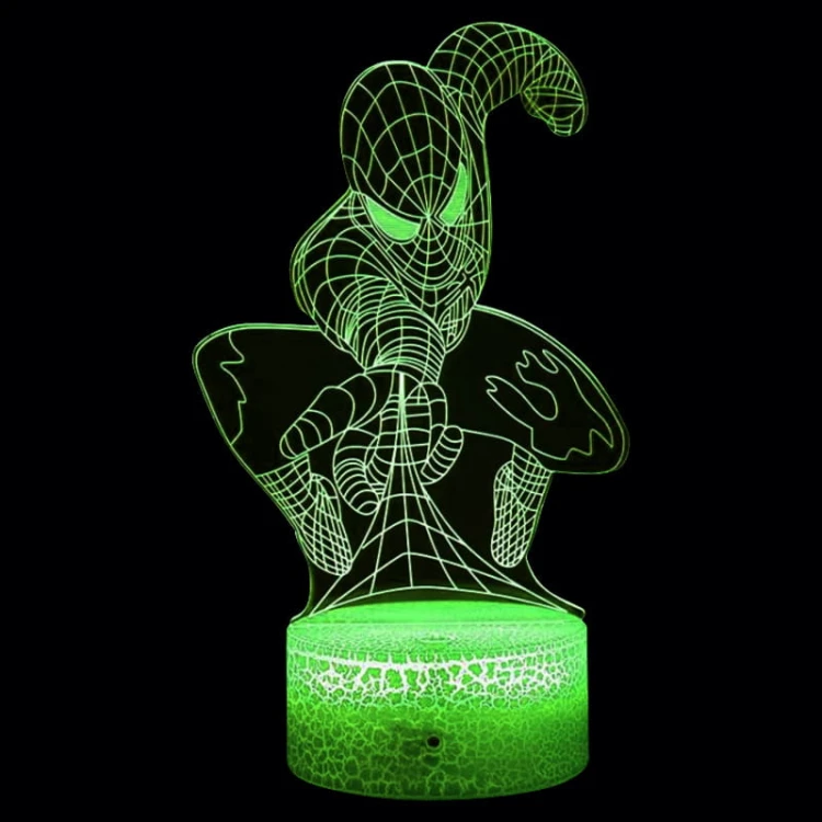 Lampka nocna 3D LED USB – Spider-Man. Efektowna lampka z 16 kolorami światła i pilotem. Idealna do pokoju dziecka lub fana Marvela – dekoracja i prezent w jednym.