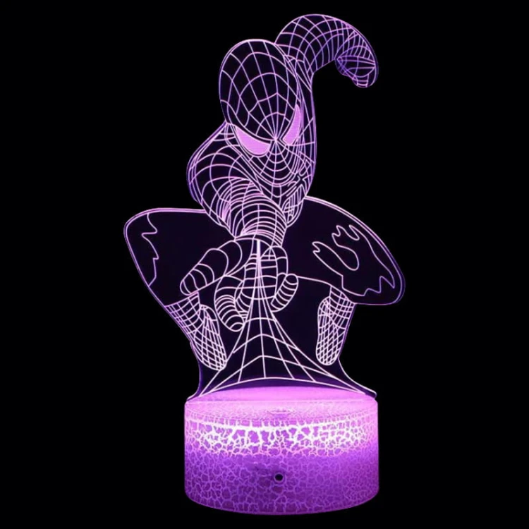 Lampka nocna 3D LED USB – Spider-Man. Efektowna lampka z 16 kolorami światła i pilotem. Idealna do pokoju dziecka lub fana Marvela – dekoracja i prezent w jednym.