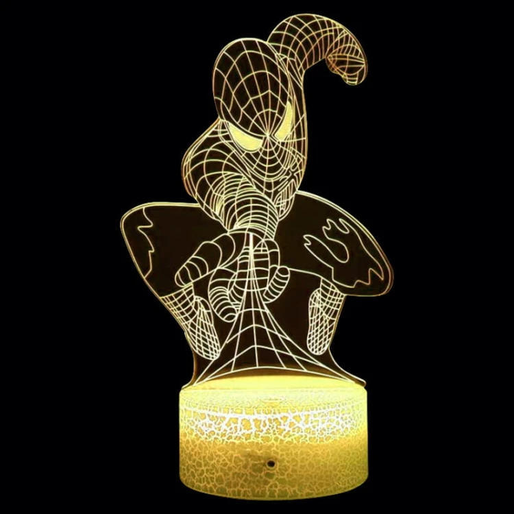 Lampka nocna 3D LED USB – Spider-Man. Efektowna lampka z 16 kolorami światła i pilotem. Idealna do pokoju dziecka lub fana Marvela – dekoracja i prezent w jednym.