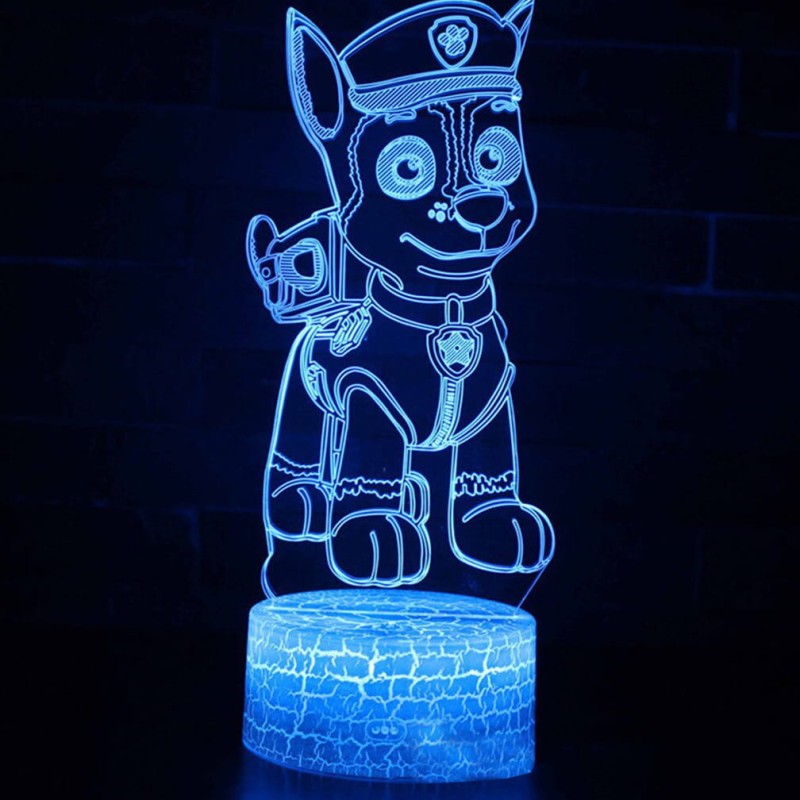 Lampa 3D LED Psi Patrol – świetny prezent dla fana bajki i małych odkrywców.