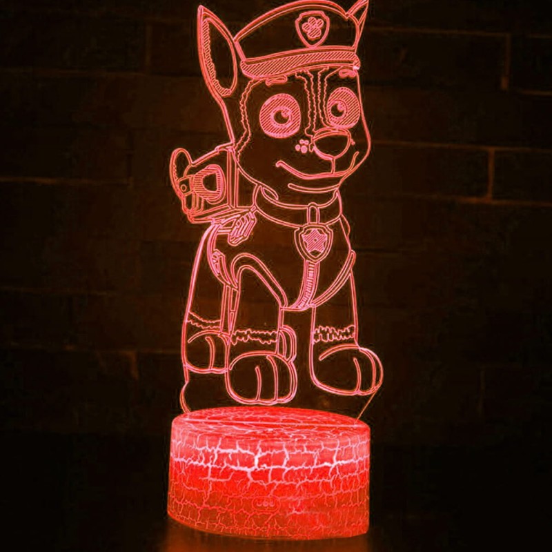 Personal 3D Lamp z motywem Psi Patrol – delikatne światło, 16 kolorów LED.