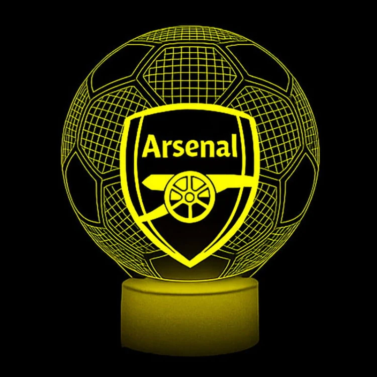Personal 3D Lamp Arsenal – kolorowa lampka LED z motywem piłki nożnej. 16 kolorów, USB, pilot.