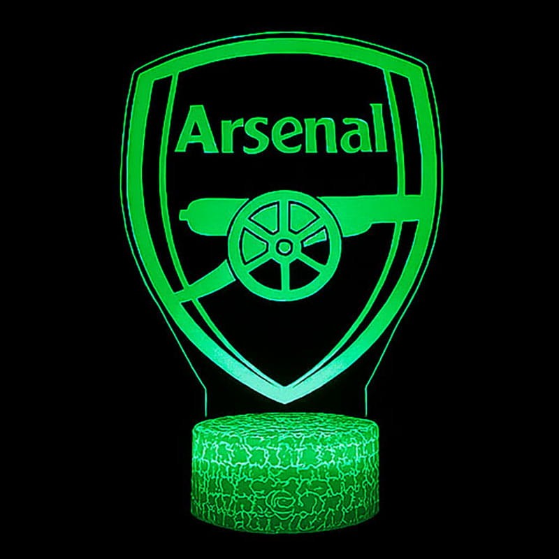 Lampa nocna LED 3D z herbem Arsenal FC, efektowne światło w 16 kolorach, pilot w zestawie.