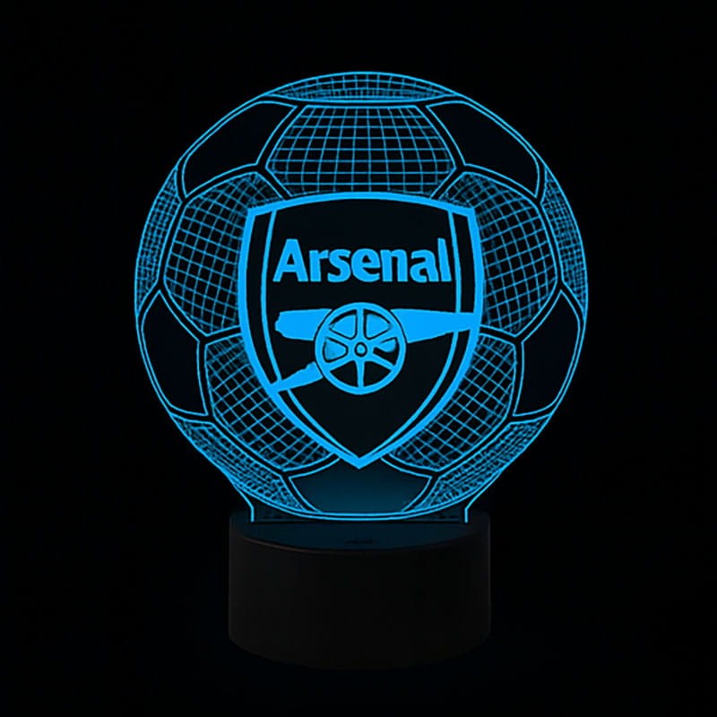 Lampka nocna 3D LED Arsenal FC z pilotem – nowoczesna lampa USB dla wiernych kibiców Kanonierów.
