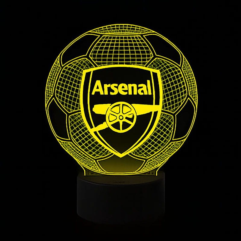 Lampka 3D LED Arsenal FC – dekoracyjna piłka z efektem 3D, idealna na prezent dla kibica Premier League.