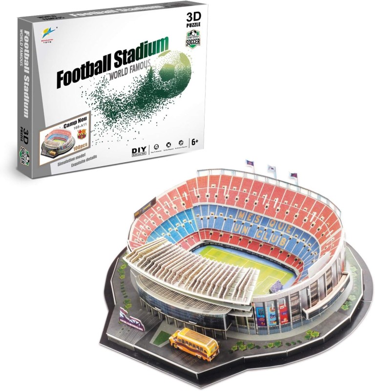Stadion Camp Nou 3D w formie puzzli. 101 elementów, efektowna makieta dla fana Barcelony.
