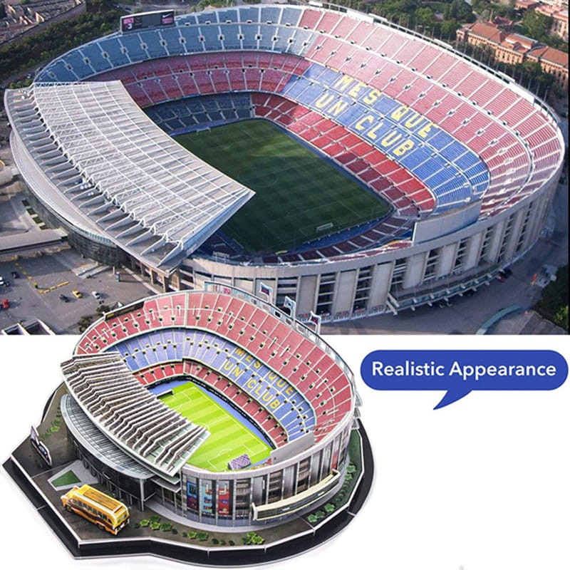 Camp Nou 3D puzzle, 101 elementów. Realistyczna makieta stadionu FC Barcelona.