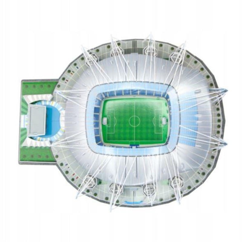 Puzzle 3D Manchester City Etihad – 118 elementów, model stadionu bez kleju.