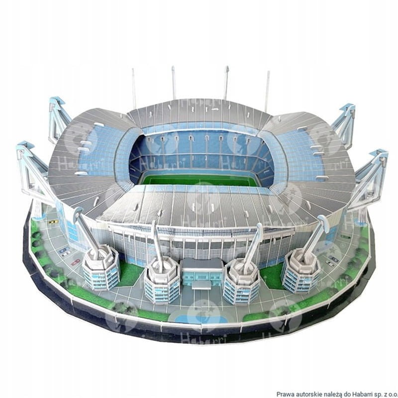 Puzzle 3D Etihad Stadium Manchester City, 118 elementów, realistyczny model stadionu.