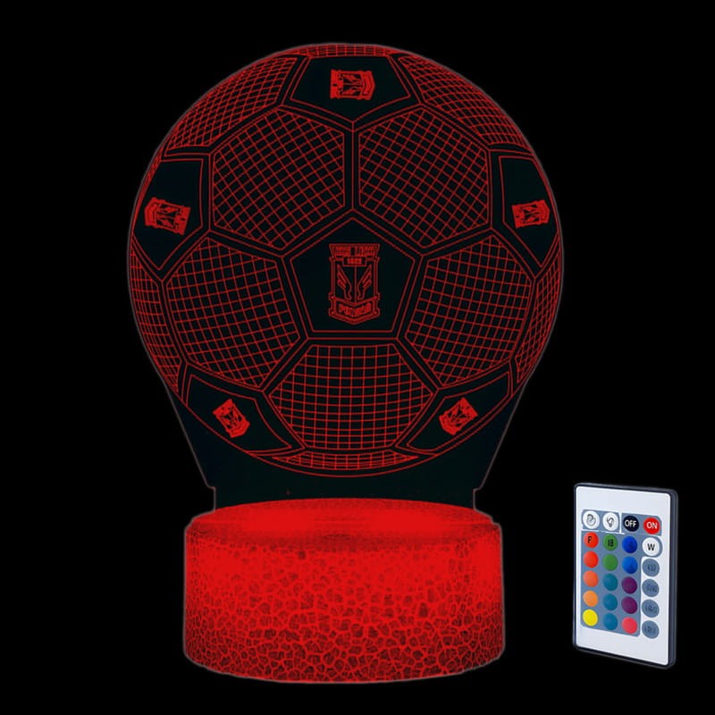 LED 3D Lech Poznań – stylowa lampka nocna do pokoju kibica