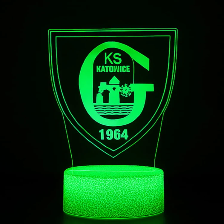 Lampka 3D LED z herbem GKS Katowice – nowoczesna dekoracja i praktyczny gadżet dla wiernych kibiców klubu.