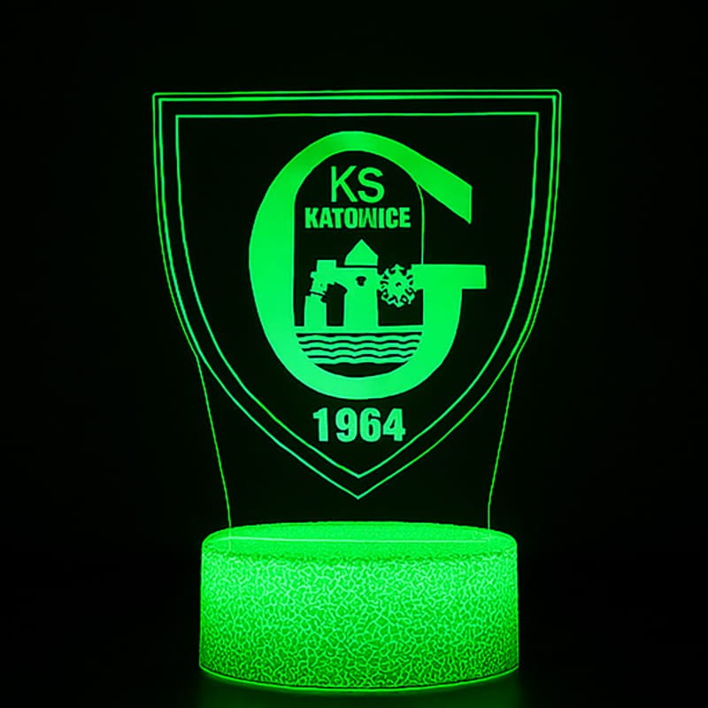 Lampka 3D LED z herbem GKS Katowice – nowoczesna dekoracja i praktyczny gadżet dla wiernych kibiców klubu.