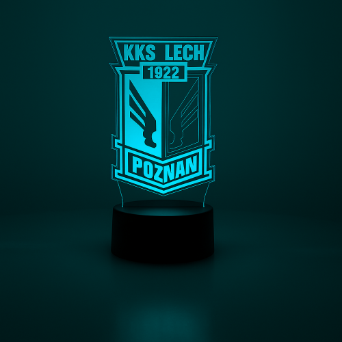 Lampka nocna 3D LED USB Liga Polska Klub Lech Poznań