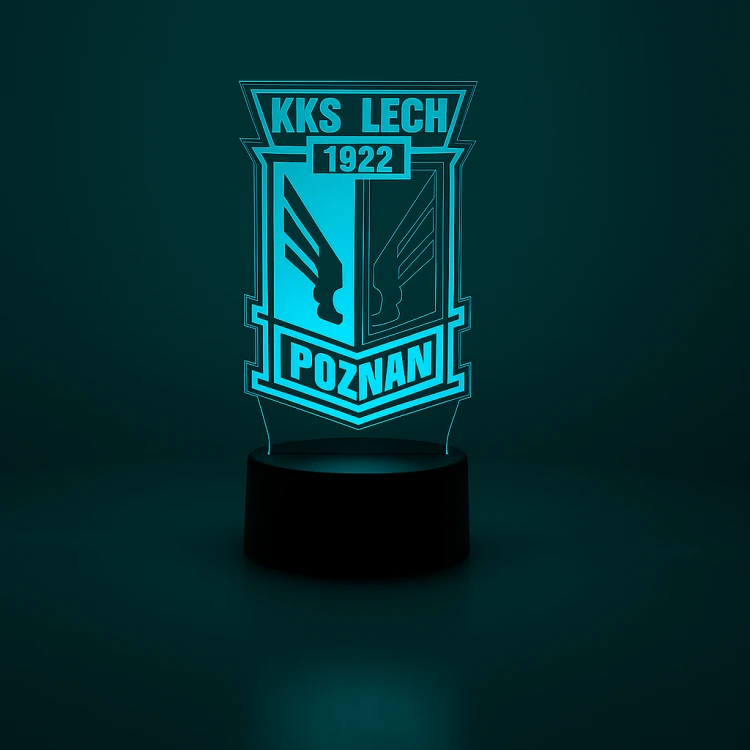 Lampka nocna 3D LED USB Liga Polska Klub Lech Poznań