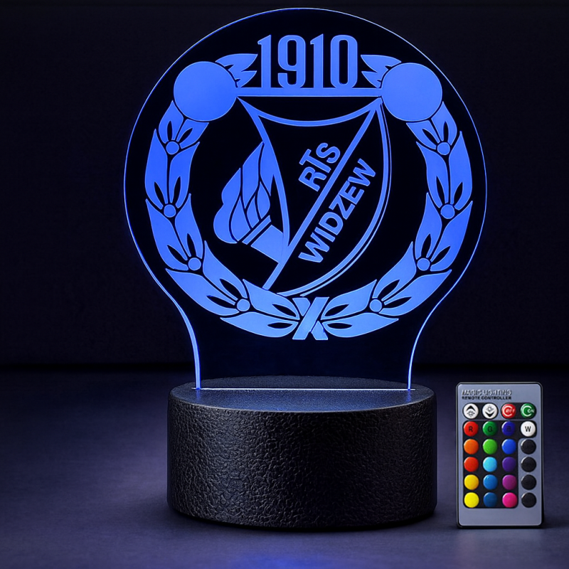 Lampka 3D nocna led usb Klub Widzew Łódź