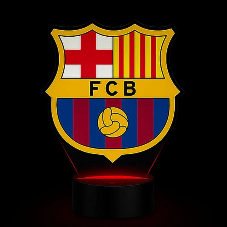 Lampka nocna Personal 3D Lamp LED USB pilot piłka nożna FC Barcelona z nadrukiem
