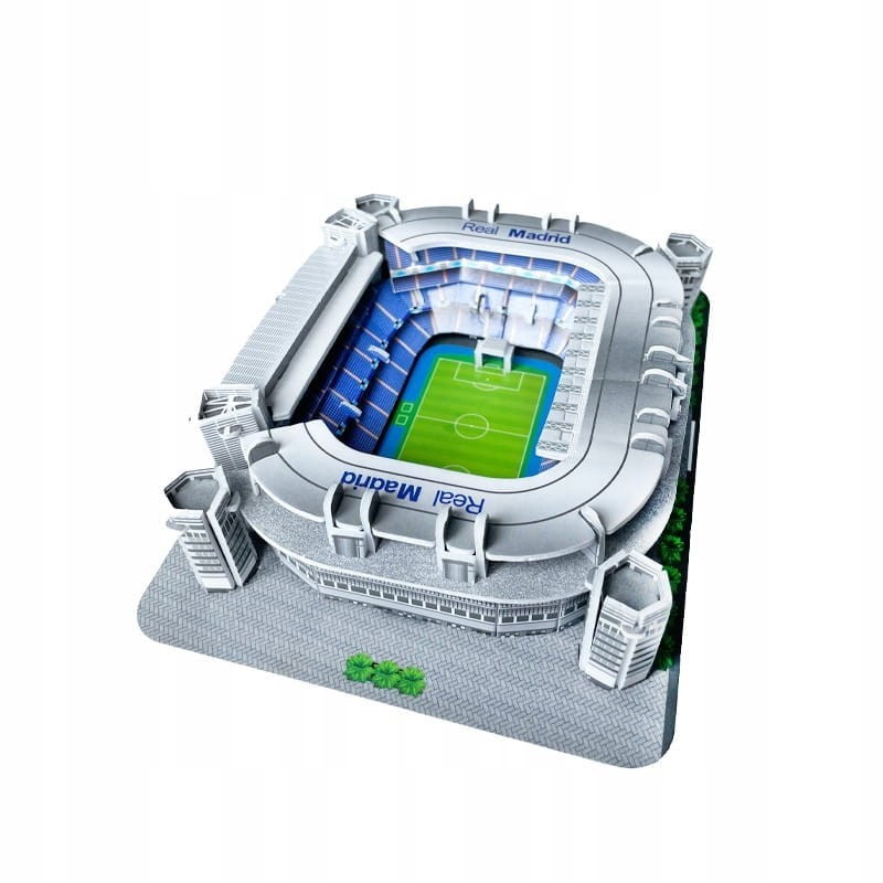 Real Madryt Santiago Bernabeu Puzzle 3D – 41 elementów, dekoracja na biurko.