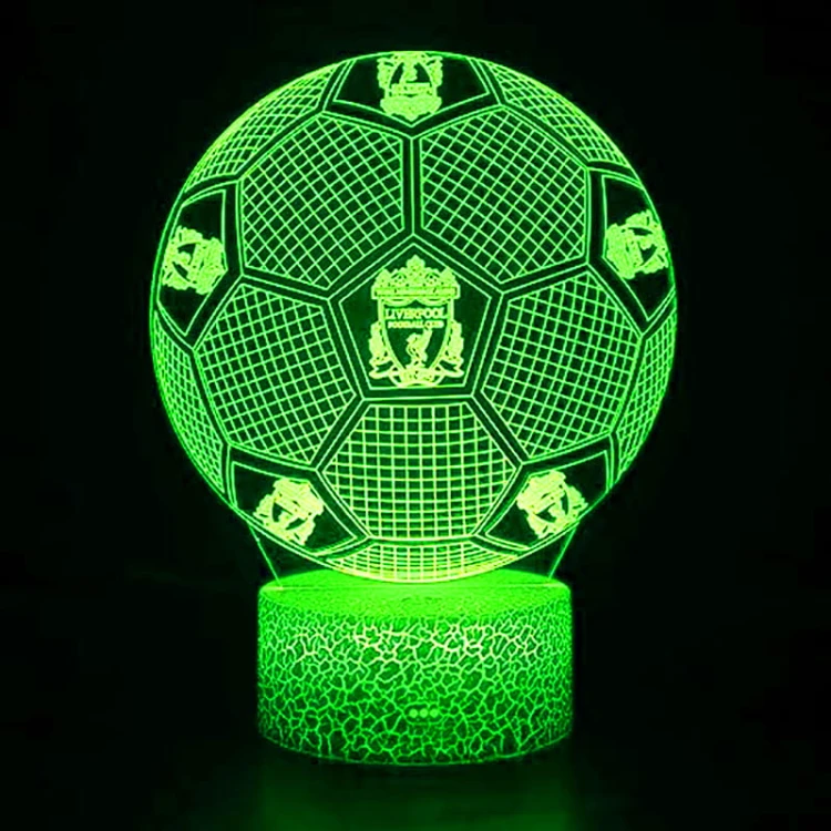 Lampka LED 3D USB Liverpool Ball – energooszczędna, bezpieczna, z pilotem i 16 kolorami. Super dekoracja do pokoju kibica.