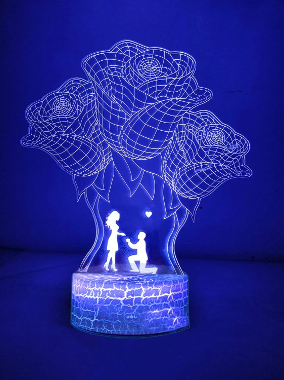 Prezent dla niej lub dla niego: lampka LED 3D LOVE. Zasilanie USB.