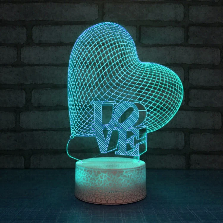 Lampka 3D „Love” – hit na Walentynki. Pilot, tylko USB.