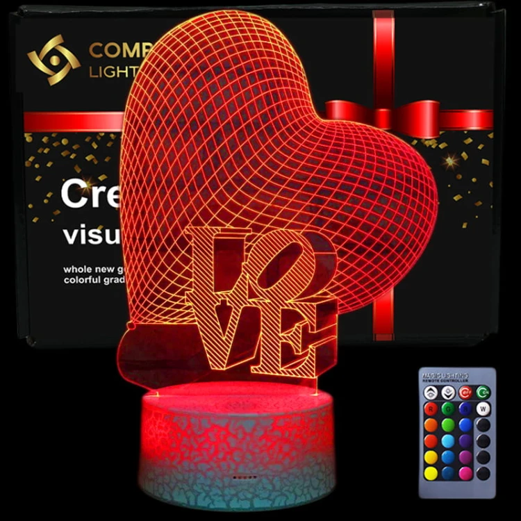 Walentynkowa lampka 3D „Love” – piękne światło i efekt 3D. Tylko USB.