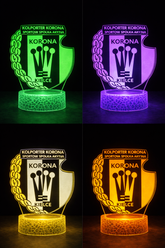 Lampka 3D nocna LED USB Liga Polska Korona Kielce
