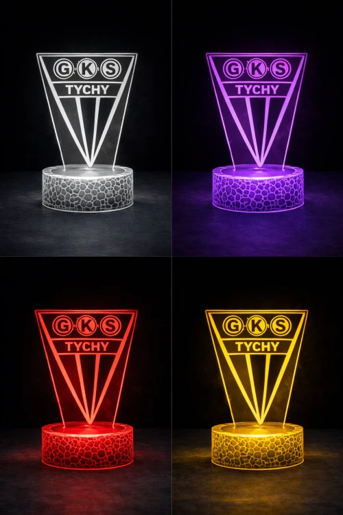 Lampka 3D GKS Tychy – zmienne kolory LED