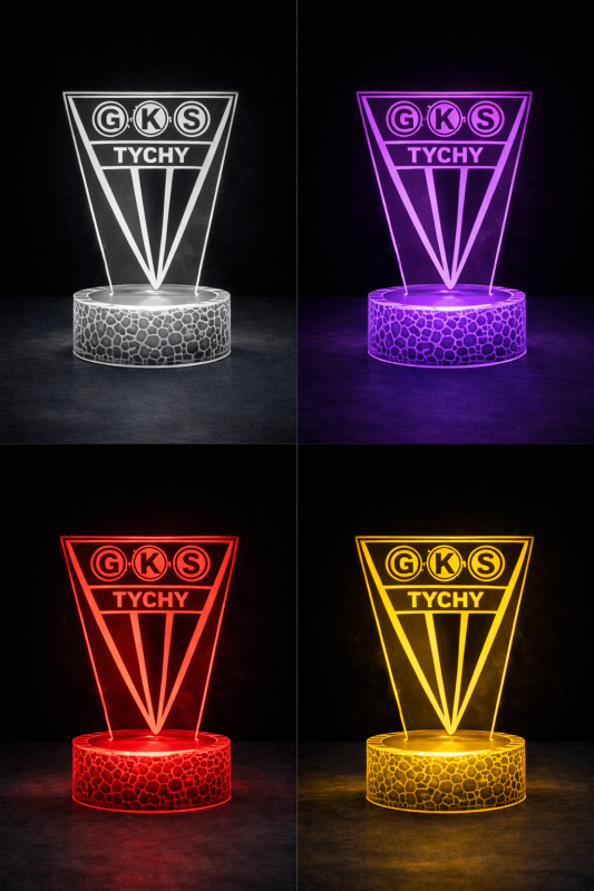 Lampka 3D GKS Tychy – zmienne kolory LED