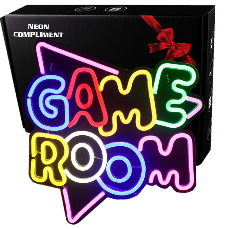 Duży Neon LED USB lampka na ścianę Napis do pokoju znak neonowy Game Room 