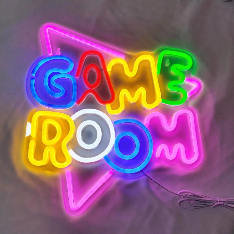Duży Neon LED USB lampka na ścianę Napis do pokoju znak neonowy Game Room