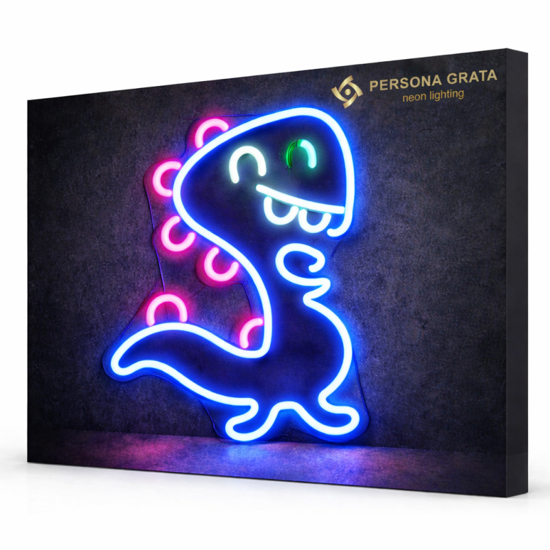 Duży neon Led USB Lampka na ścianę Napis do pokoju Jurassic Dinozaur