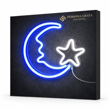 Duży Gotowy Neon led USB duży na ścianę Księżyc