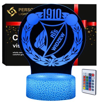 Lampka 3D nocna led usb Klub Widzew Łódź 