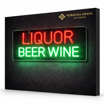 Duży neon Led USB Lampka na ścianę Napis do pokoju Liquor Beer Wine Likier Piwo Wino