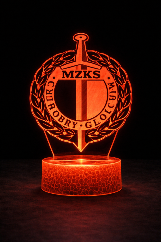 Lampka 3D nocna LED USB Liga Polska MZKS Chrobry Głogów
