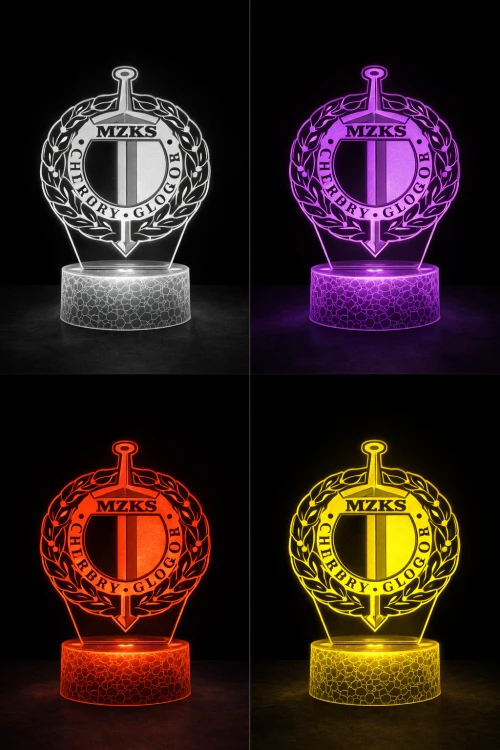 Lampka 3D nocna LED USB Liga Polska MZKS Chrobry Głogów