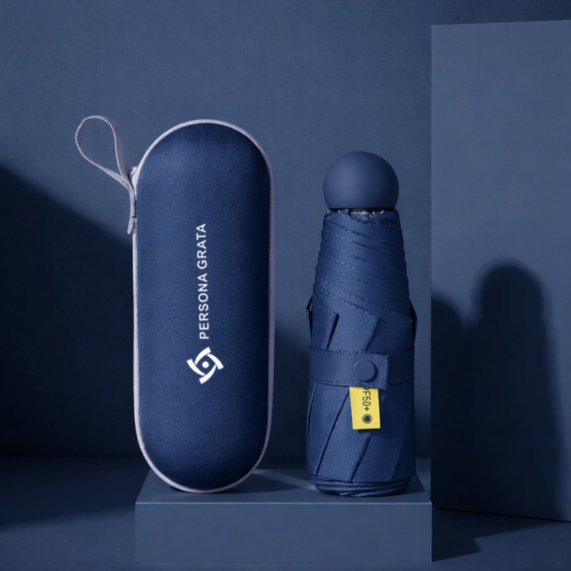 Parasol składany mały do torebki w kapsułce Parasolka Granatowa Mini