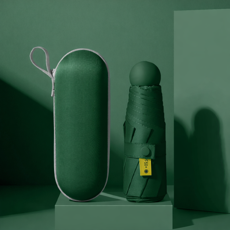 Parasol składany mały do torebki w kapsułce Persona Grata Parasolka Ciemnozielona