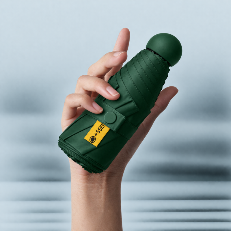 Parasol składany mały do torebki w kapsułce Persona Grata Parasolka Ciemnozielona