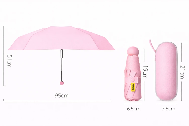 Parasol składany mały do torebki w kapsułce Persona Grata Parasolka Różowa Mini