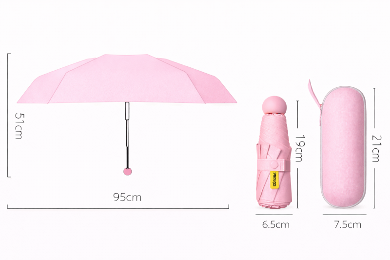 Parasol składany mały do torebki w kapsułce Persona Grata Parasolka Różowa Mini