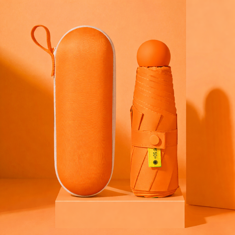 Parasol składany mały do torebki w kapsułce Persona Grata Parasolka Pomarańczowa