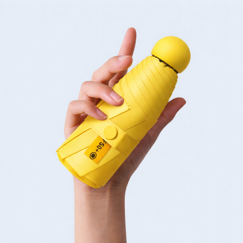 Parasol składany mały do torebki w kapsułce Persona Grata Parasolka Żółta Mini