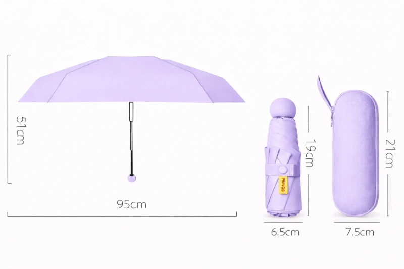 Parasol składany mały do torebki w kapsułce Persona Grata Parasolka Lawendowa Mini