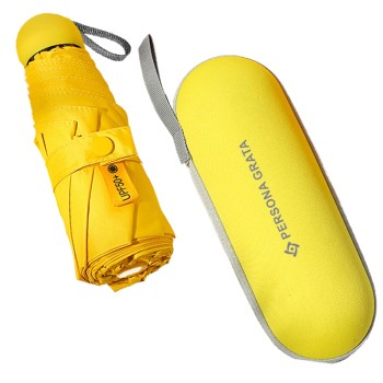 Parasol składany mały do torebki w kapsułce Persona Grata Parasolka Żółta Mini 