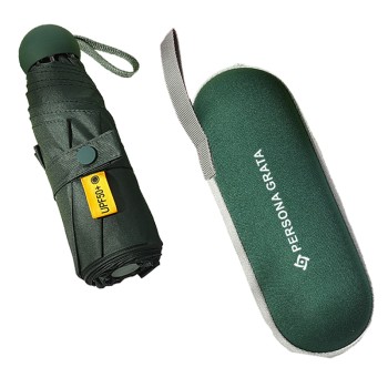 Parasol składany mały do torebki w kapsułce Persona Grata Parasolka Ciemnozielona  Mini 