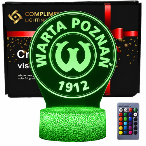 Lampka Nocna 3D lampa do wizualizacji 3D Liga polska piłka nożna Warta Poznań