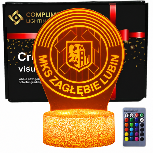Lampka 3D LED Zagłębie Lubin – idealna dla kibica Miedziowych.