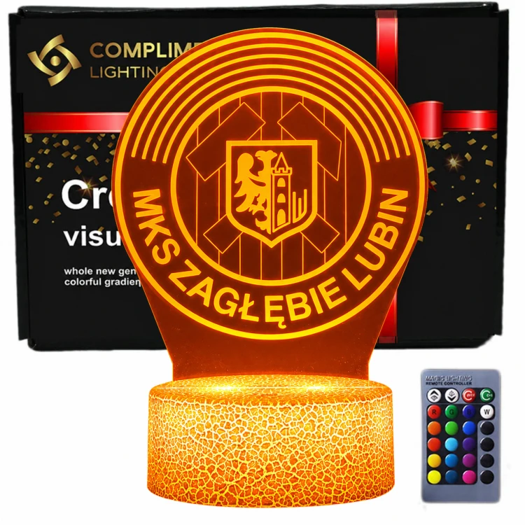 Lampka 3D LED Zagłębie Lubin – idealna dla kibica Miedziowych.