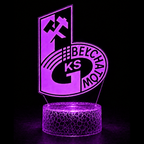 Klubowa lampka 3D LED Bełchatów dla kibica.